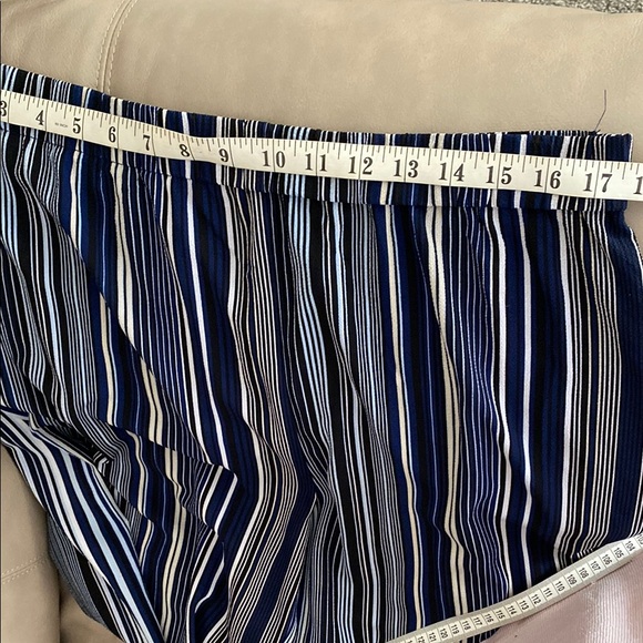 Blue and White Wide Leg Striped Pants - Picture 5 of 5